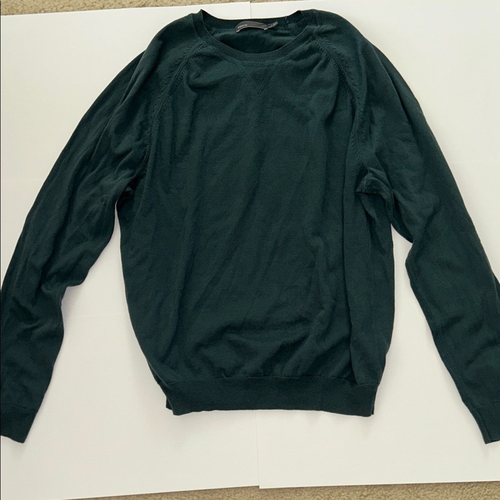 Vince Men’s Teal Crewneck Raglan Sweater XL 100% Cotton